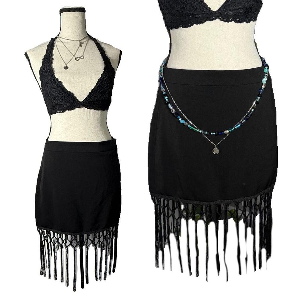 Miss Me Black Fringe Mini